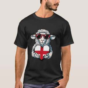England Flag Sheep Heart England Pride England Roo T-Shirt