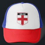 England Flag Shield Trucker Hat<br><div class="desc">The national flag of England is infused into a shield shape and set above the flag is the country name.</div>