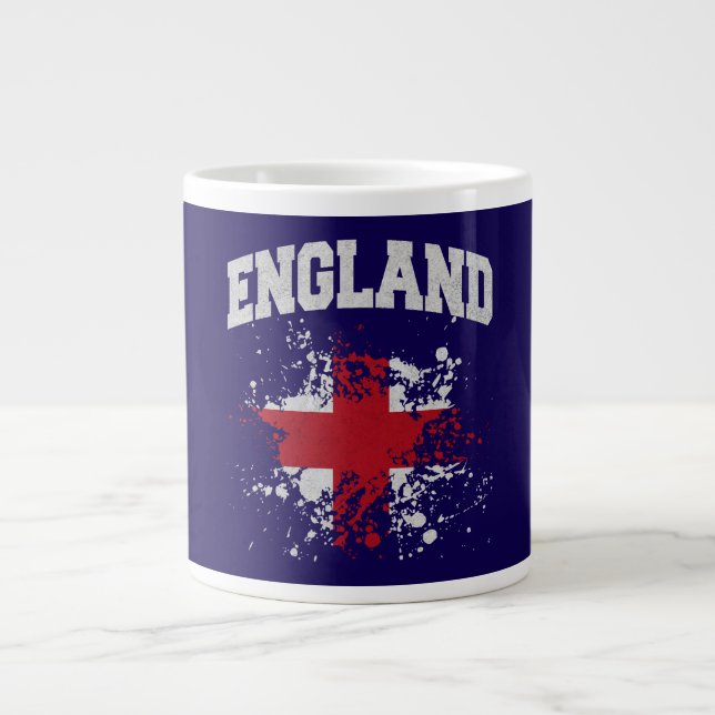 England Flag Splatter Large Coffee Mug (Front)