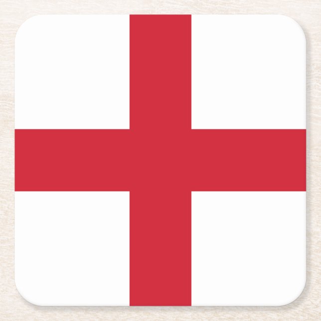 England Flag Square Paper Coaster (Front)