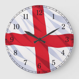 England Flag Wall Clock — Waving Flag Design