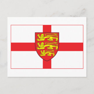 England Flag with coat of arms Postcard