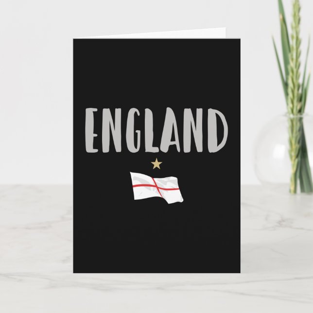 England Football Fan Shirt English Flag Card (Front)