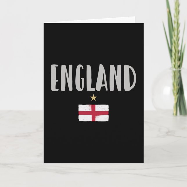 England Football Fan Shirt English Flag Card (Front)