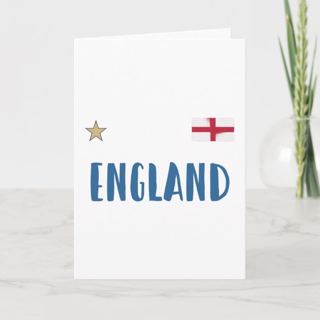 England Football Fan Shirt English Flag Card (Front)