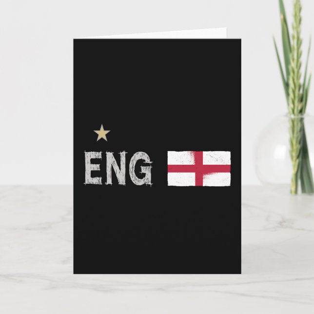 England Football Fan Shirt English Flag Card (Front)