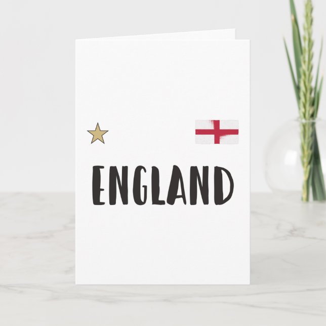 England Football Fan Shirt English Flag Card (Front)