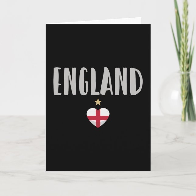 England Football Fan Shirt English Flag Card (Front)