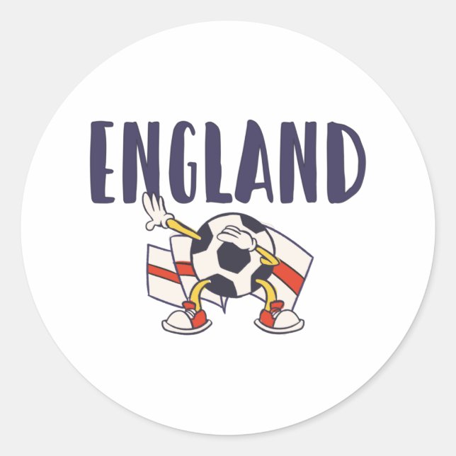 England Football Fan Shirt English Flag Classic Round Sticker (Front)
