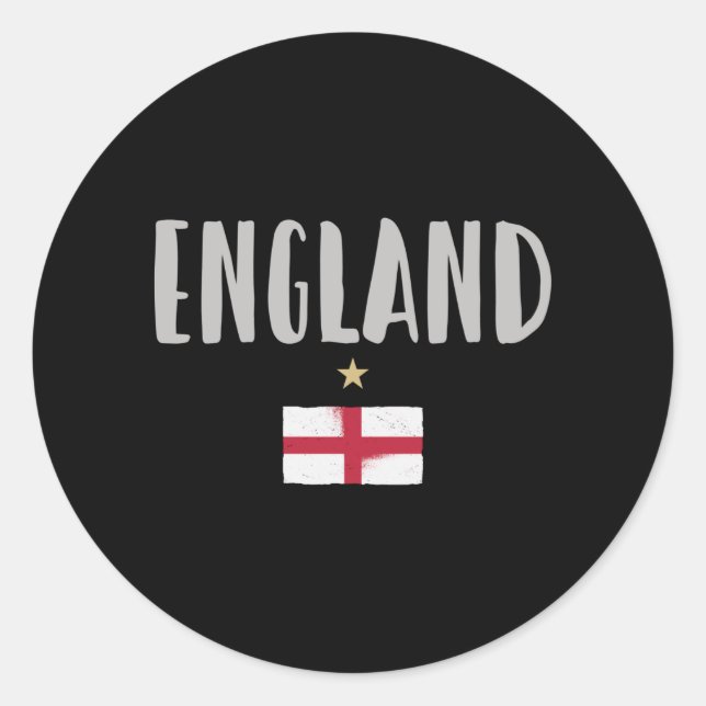 England Football Fan Shirt English Flag Classic Round Sticker (Front)