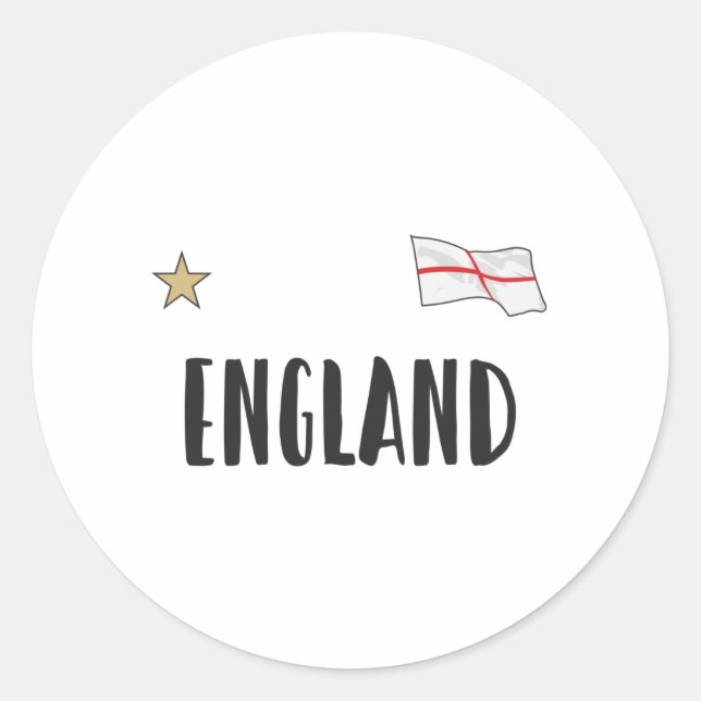England Football Fan Shirt English Flag Classic Round Sticker (Front)