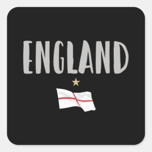 England Football Fan Shirt English Flag Square Sticker