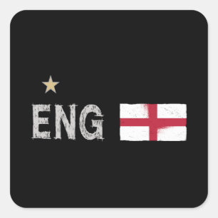 England Football Fan Shirt English Flag Square Sticker