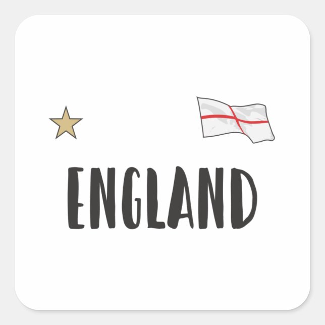 England Football Fan Shirt English Flag Square Sticker (Front)