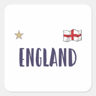 England Football Fan Shirt English Flag Square Sticker