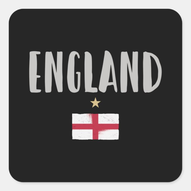 England Football Fan Shirt English Flag Square Sticker (Front)
