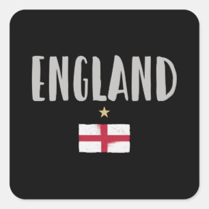 England Football Fan Shirt English Flag Square Sticker