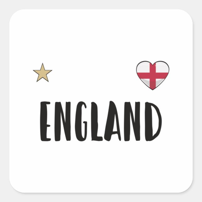 England Football Fan Shirt English Flag Square Sticker (Front)