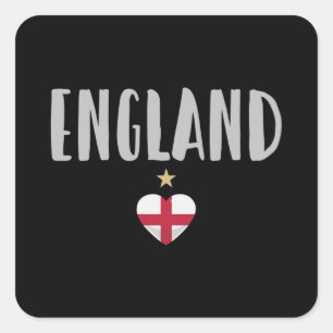 England Football Fan Shirt English Flag Square Sticker