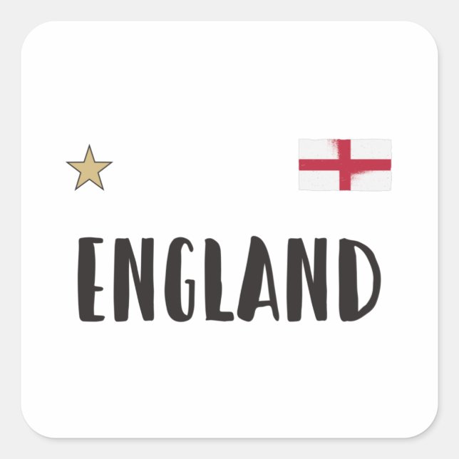 England Football Fan Shirt English Flag Square Sticker (Front)