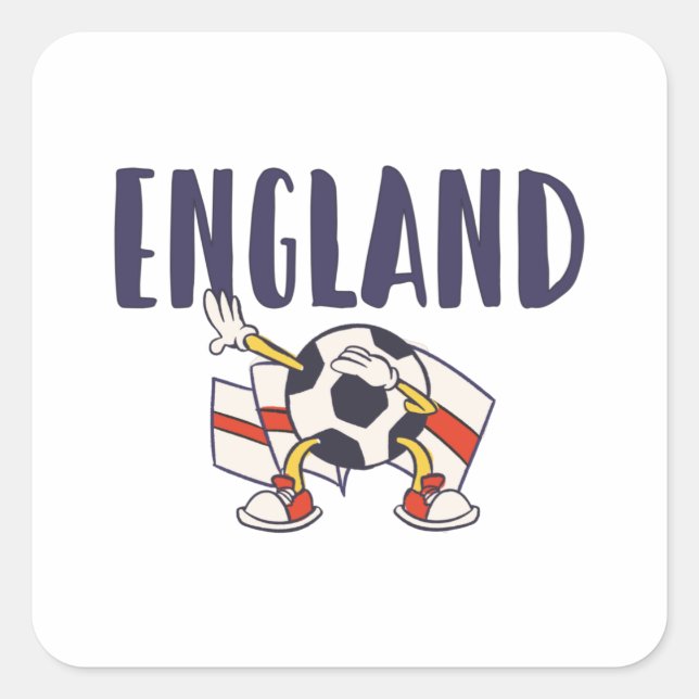 England Football Fan Shirt English Flag Square Sticker (Front)