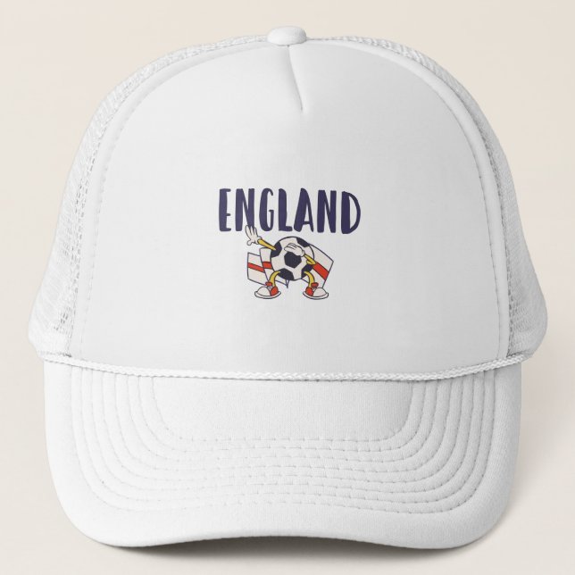 England Football Fan Shirt English Flag Trucker Hat (Front)