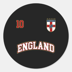 England Football Team Number 10 English Flag Socce Classic Round Sticker