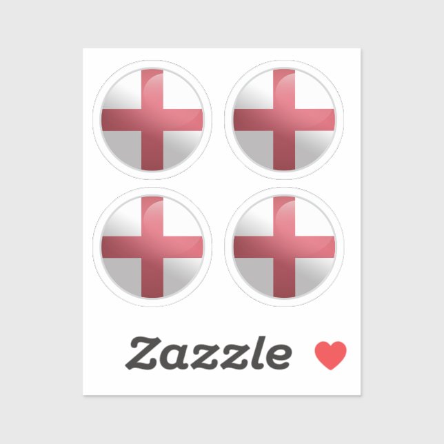 England Glossy Circle Flag (Sheet)
