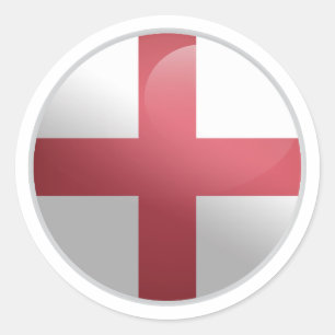 England Glossy Circle Flag Classic Round Sticker