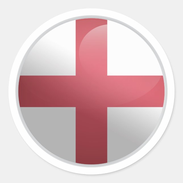 England Glossy Circle Flag Classic Round Sticker (Front)