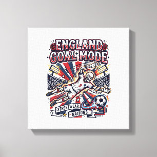 England Goal Mode Skeleton Striker Nations Streetw Canvas Print