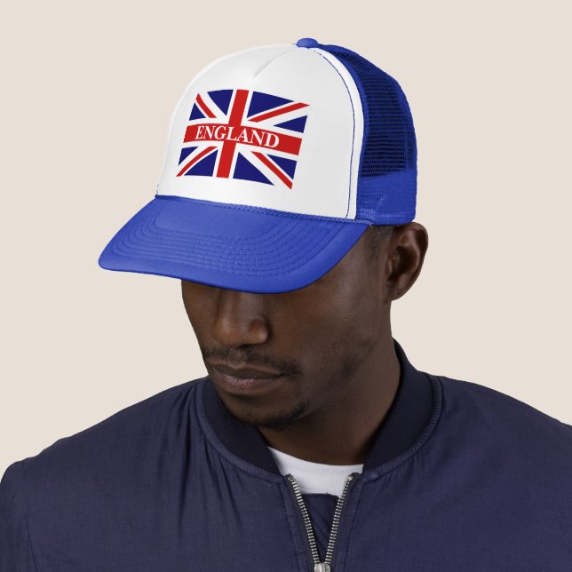 England hat with british union jack flag