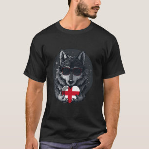 England Heart Wolf Sunglasses English Roots Englis T-Shirt