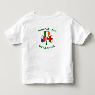 England Ireland USA Shamrock Flag Personalised Toddler T-Shirt