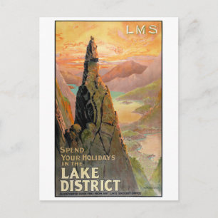 England Lake District Vintage Travel Poster Postcard