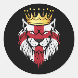 England Lion King Flag Classic Round Sticker