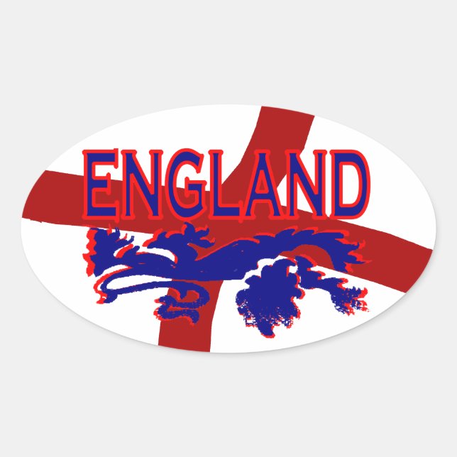 England Lion Roar St George  Oval sticker (Front)