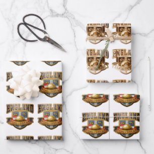 England Lionesses Colour and Gold Wrapping Paper