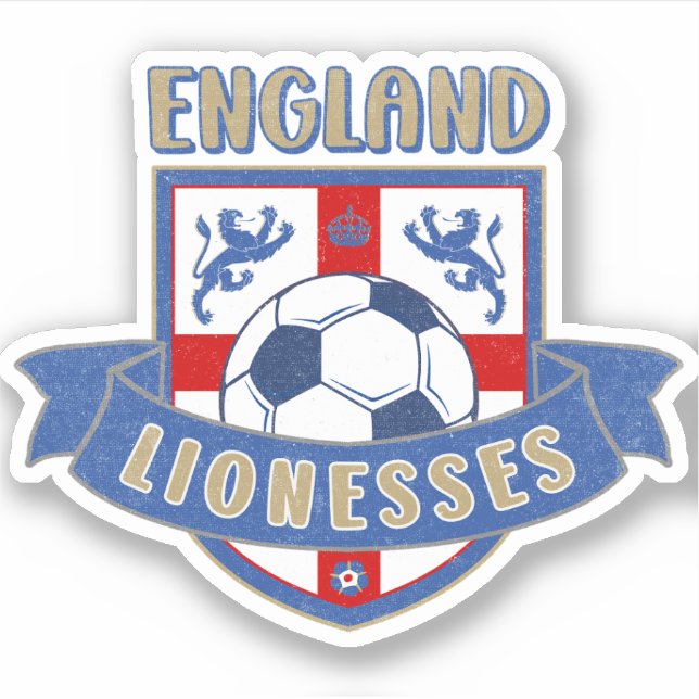 England Lionesses Soccer Crest (#02) Sticker (Front)
