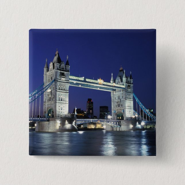 England, London, Tower Bridge 3 15 Cm Square Badge (Front)