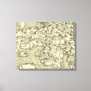 England Map in Ptolemy 's Geographia Universalis Canvas Print