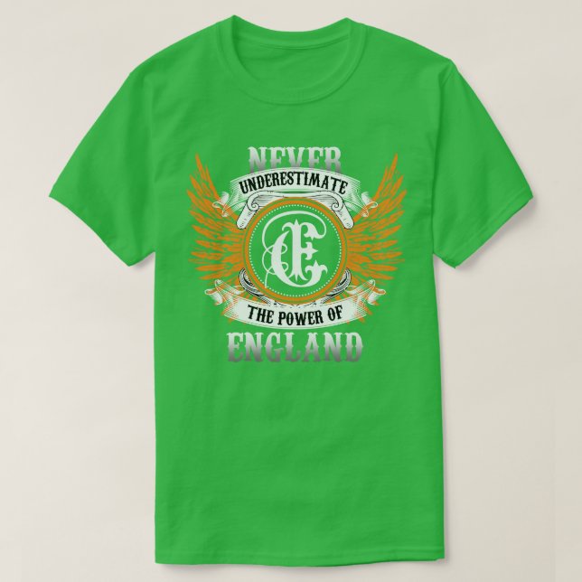 England Name Shirt Never Underestimate The Power O (Design Front)