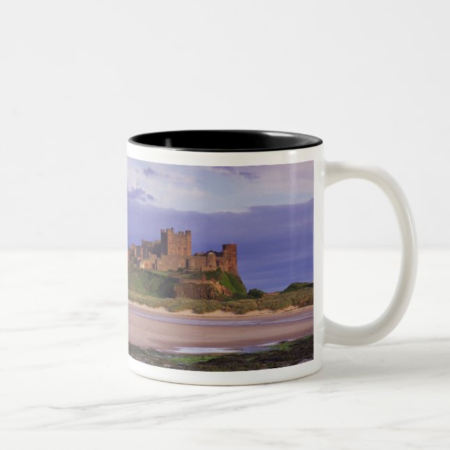 England, Northumberland, Bamburgh Castle Two-Tone Coffee Mug (Right)