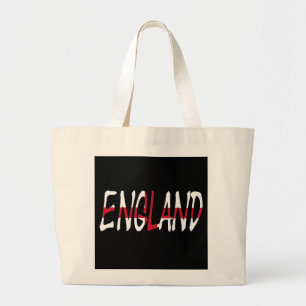 England overlaid on English Flag jtcnt Large Tote Bag