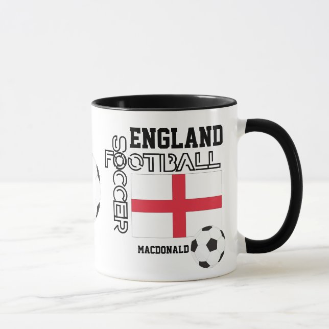 ENGLAND Personalised Soccer Football Mug (Right)