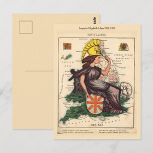 England Pictorial maps Postcard