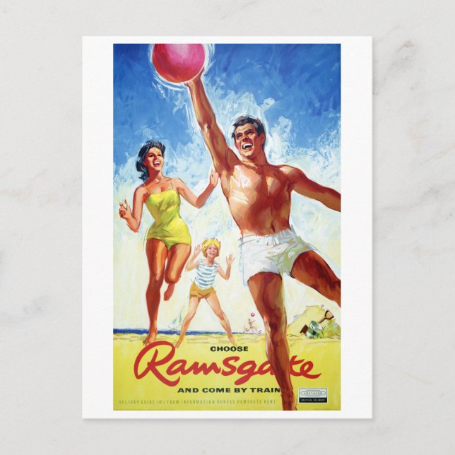 England Ramsgate Restored Vintage Travel Poster Postcard (Front)