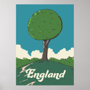 England Retro travel poster