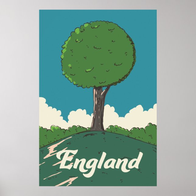 England Retro travel poster (Front)