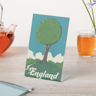 England Retro travel poster Pedestal Sign